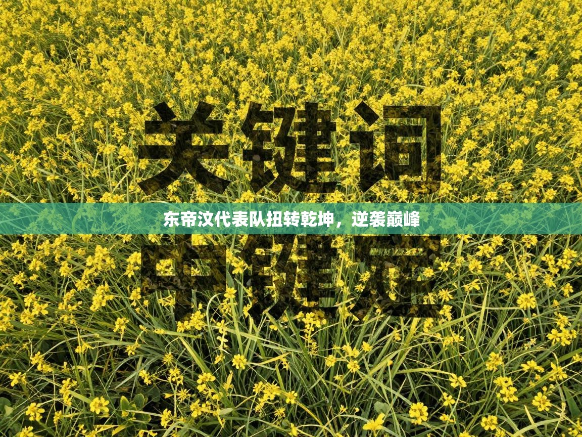 东帝汶代表队扭转乾坤，逆袭巅峰  第1张